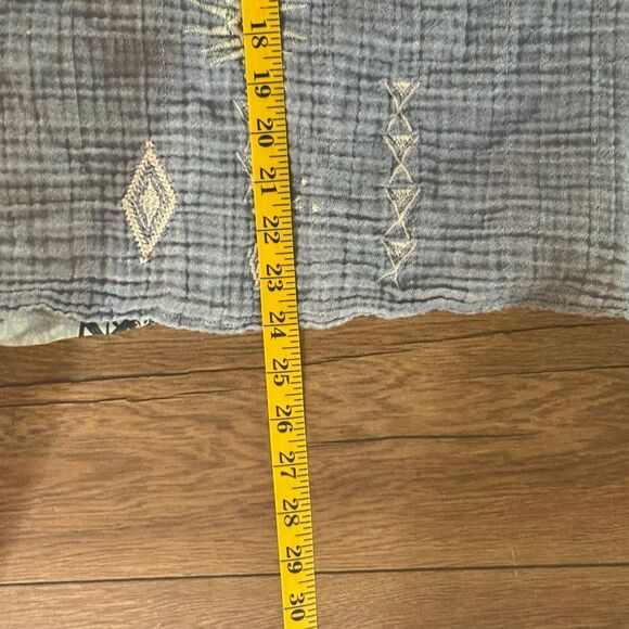 Johnny Was Womens Embroidered Umoya Effortless Scarf Back Blouse Blue Large - Picture 16 of 16